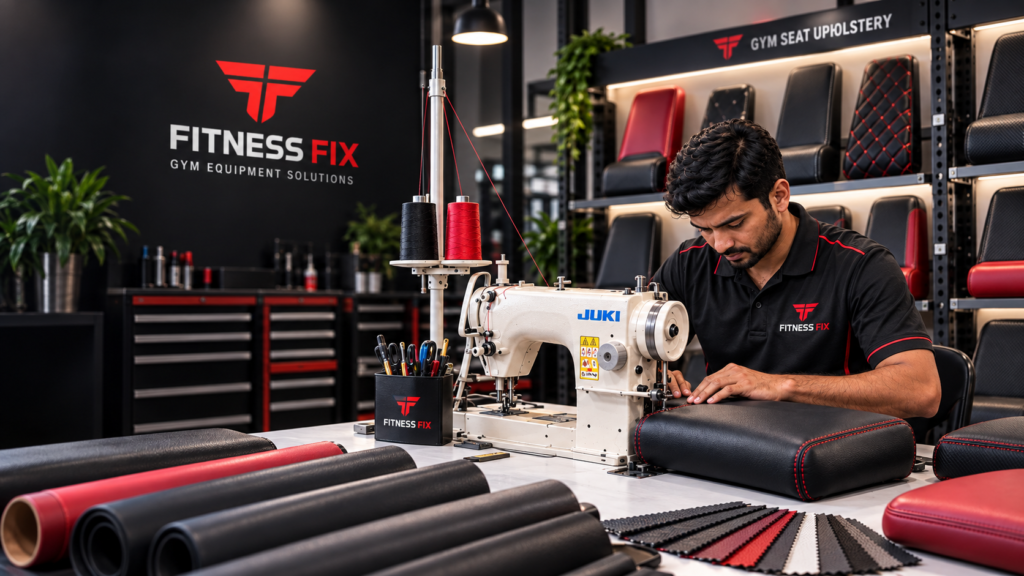 Professional gym seat upholstery restoration