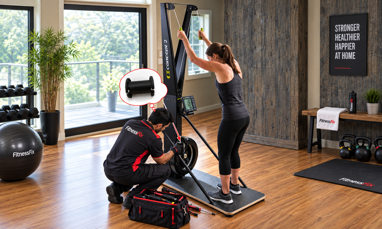 FitnessFix technical service at a fitness facility