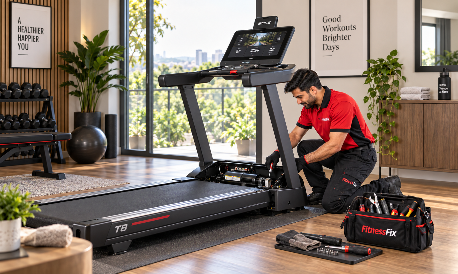 FitnessFix technical service at a fitness facility