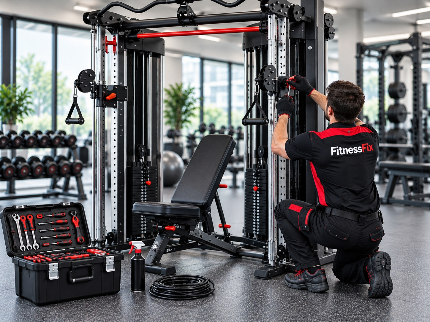 FitnessFix technical service at a fitness facility